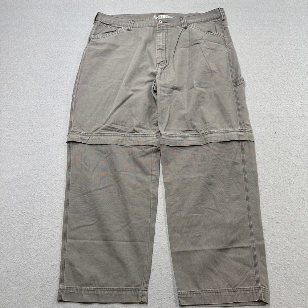 Vintage Old Navy Carpenter Pants Men's 42x30 Gray Convertible Zip Off Workwear